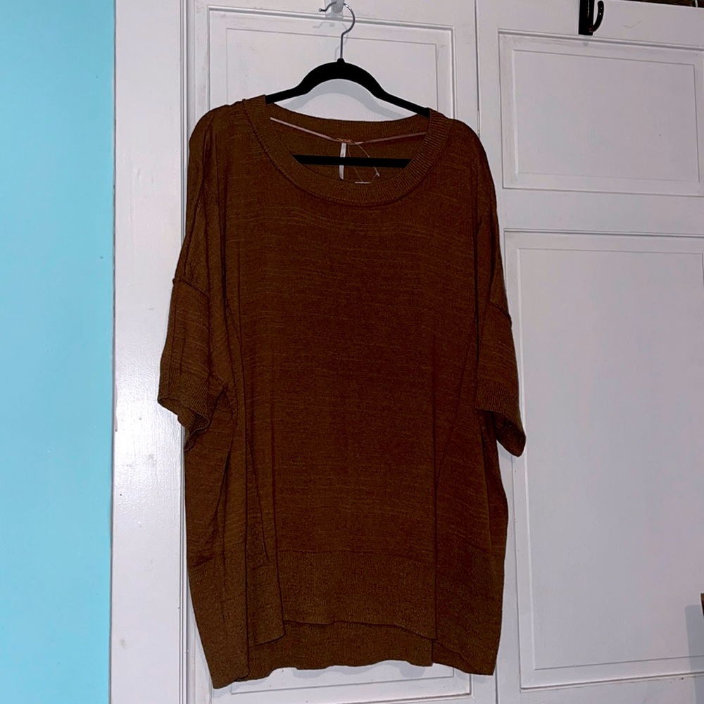Free People Oversized Sweater in Mushroom Size M